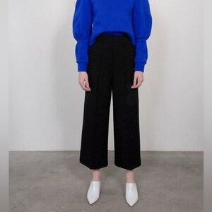 NWT! Tibi Black Wide Leg Crop Pants Size 12